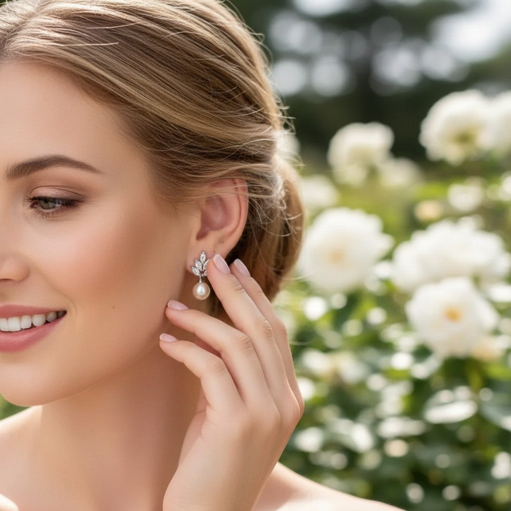 Vintage Pearl Drop Earrings - CZER351