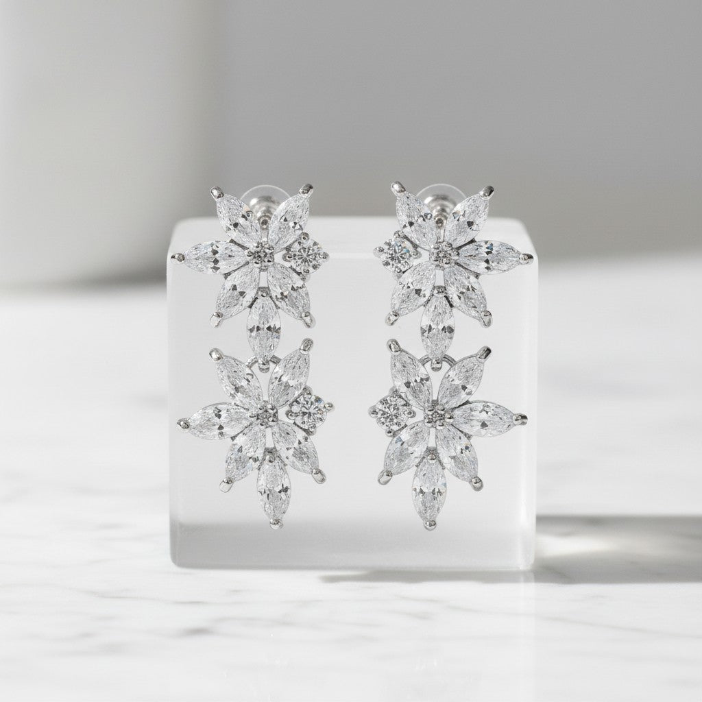 CUBIC ZIRCONIA COLLECTION - STATEMENT GEM EARRINGS - CZER355