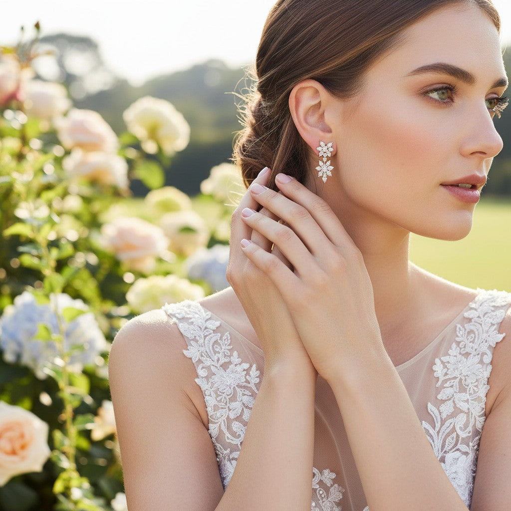 CUBIC ZIRCONIA COLLECTION - STATEMENT GEM EARRINGS - CZER355