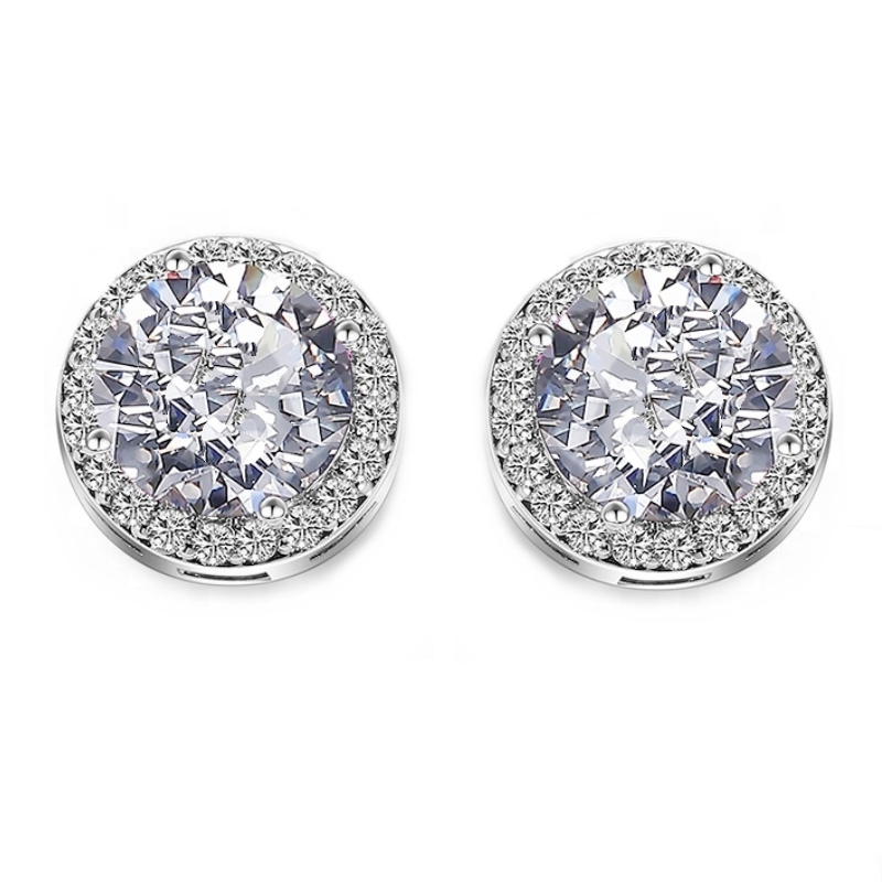 Cubic Zirconia Collection - Sparkly Stud Earrings - CZER360