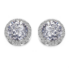 Cubic Zirconia Collection - Sparkly Stud Earrings - CZER360