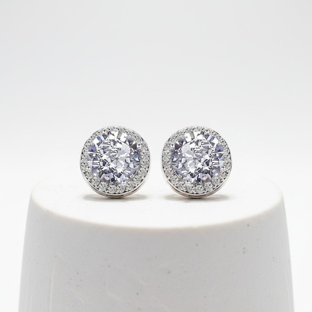 Cubic Zirconia Collection - Sparkly Stud Earrings - CZER360