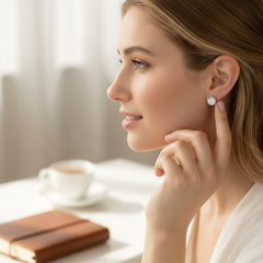 CUBIC ZIRCONIA EARRINGS - CRYSTAL SPARKLE STUD EARRINGS - CZER359
