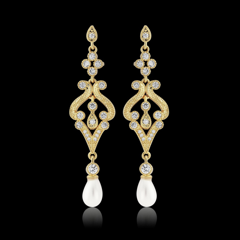 Cubic Zirconia Collection - Enchanting Earrings - GOLD CZER344