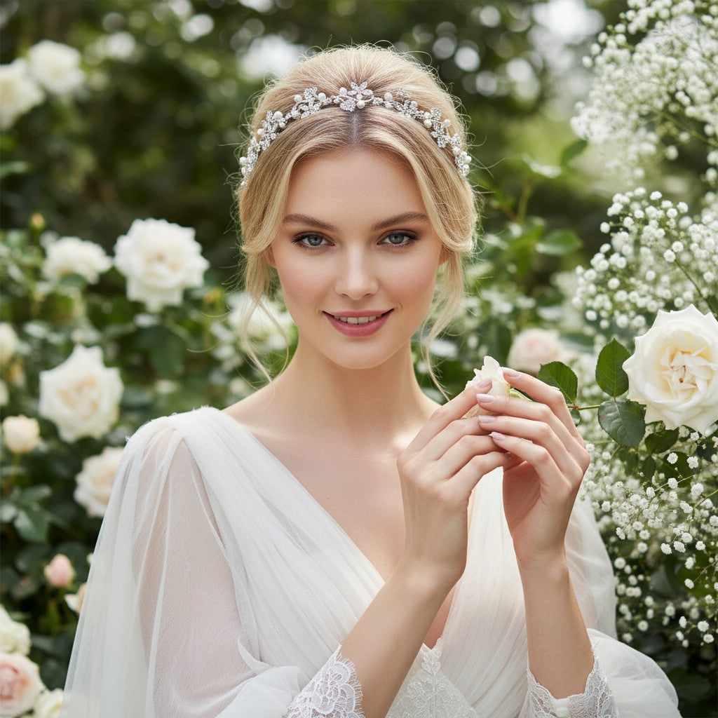 Marielle - Pearl Garland Headpiece - IVORY - SASSB
