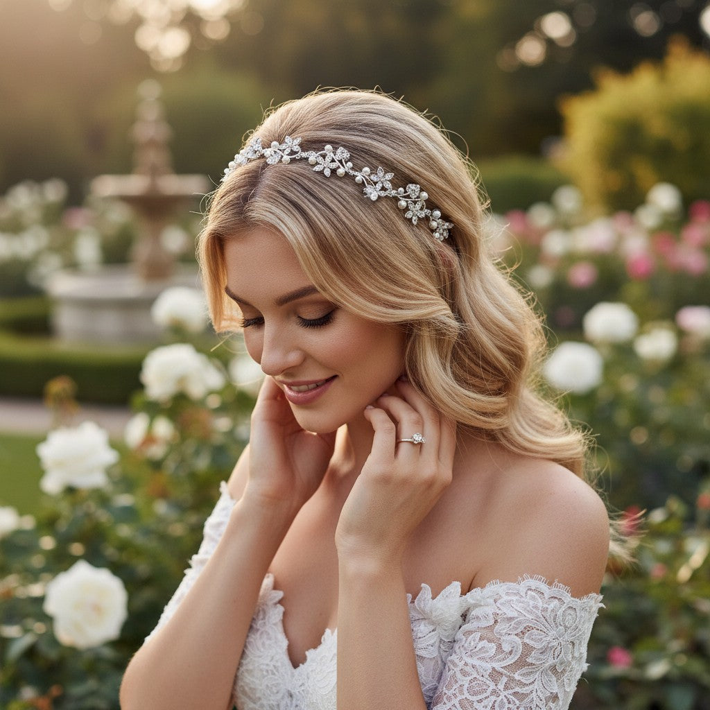 Marielle - Pearl Garland Headpiece - IVORY - SASSB