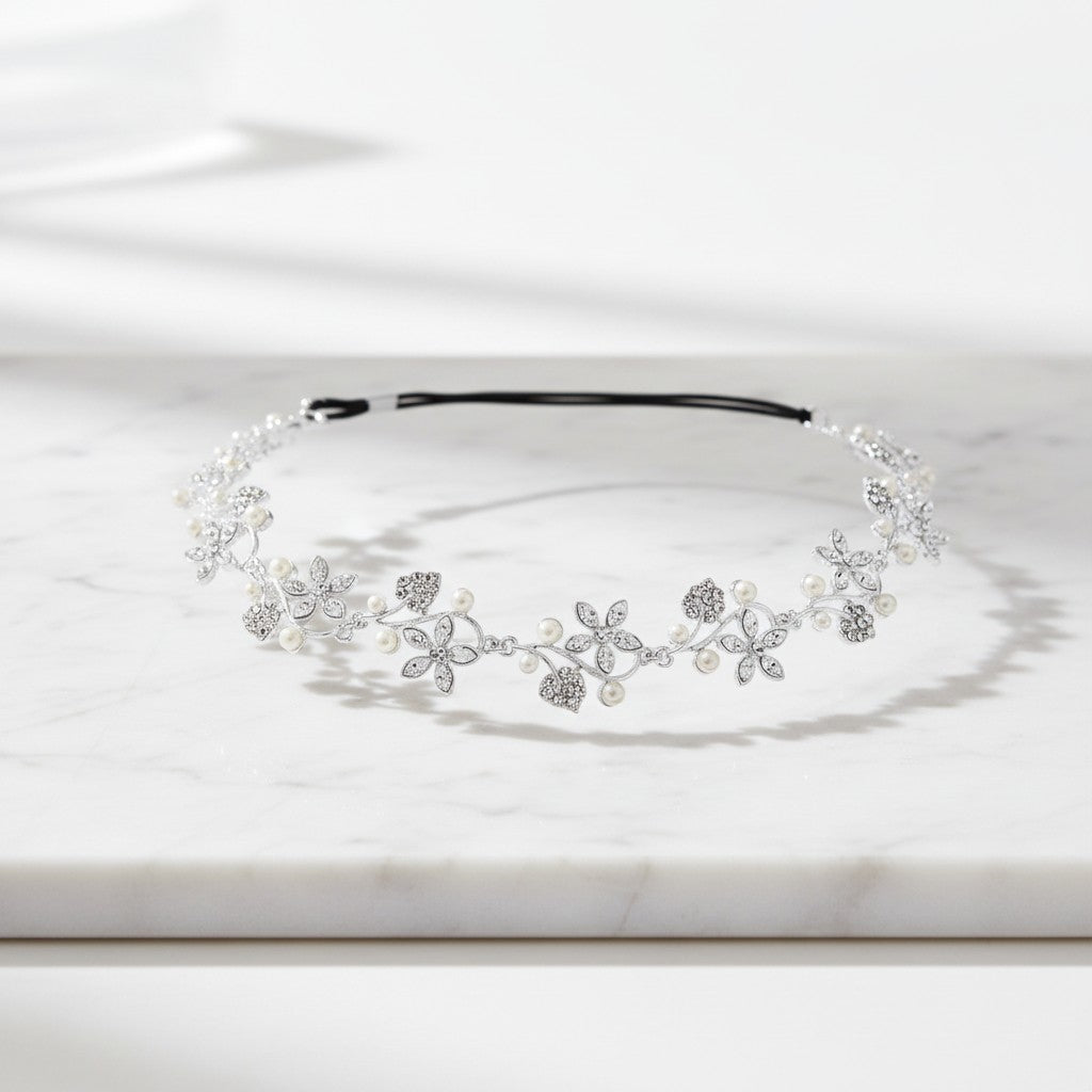Marielle - Pearl Garland Headpiece - IVORY - SASSB
