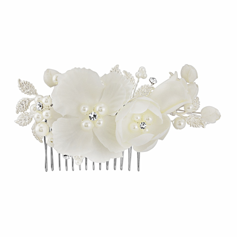 Luisa - Chic Petals Hair Comb -HC13  IVORY - SASSB