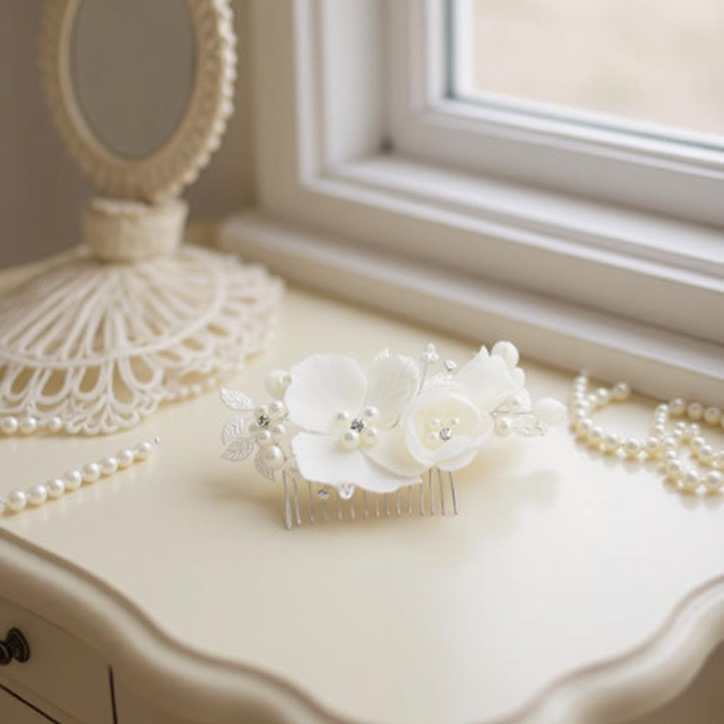 Luisa - Chic Petals Hair Comb -HC13  IVORY - SASSB