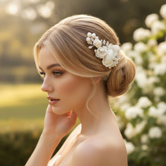 Luisa - Chic Petals Hair Comb -HC13  IVORY - SASSB