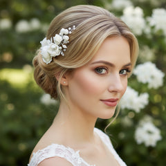 Luisa - Chic Petals Hair Comb -HC13  IVORY - SASSB