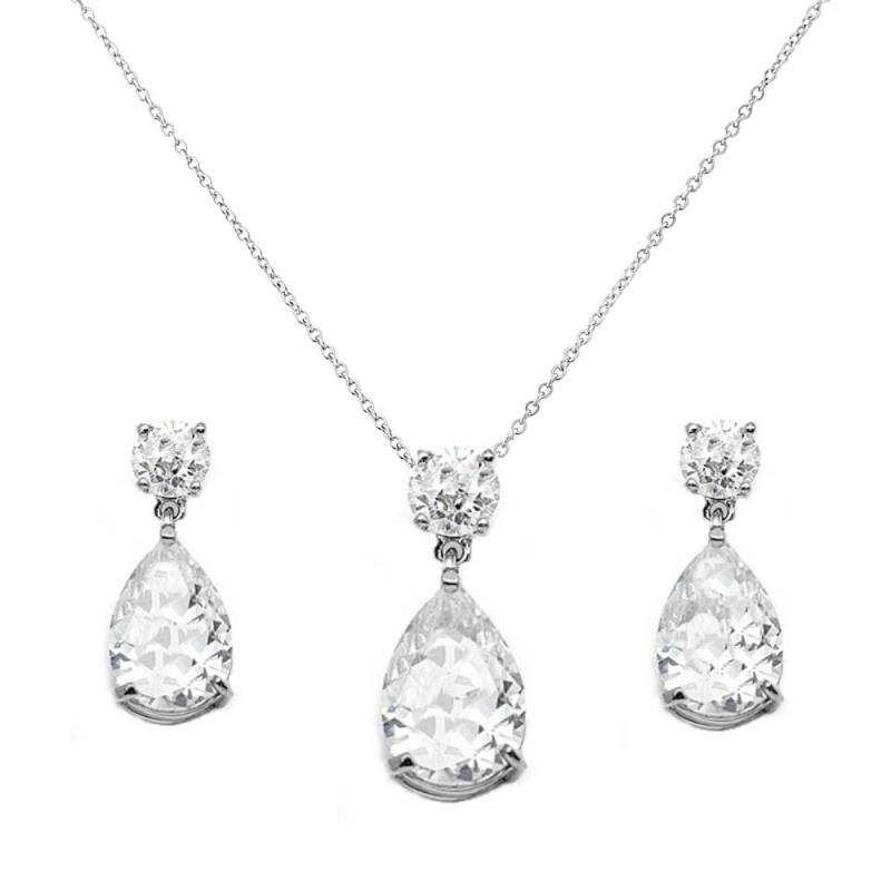 Cubic Zirconia Collection - Dainty Crystal Gem Set - CZNK32