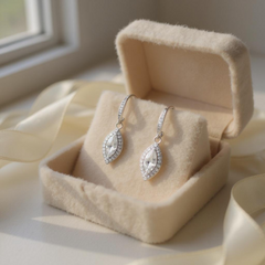 Cubic Zirconia Collection - Dainty Crystal Drop Earrings - CZER362