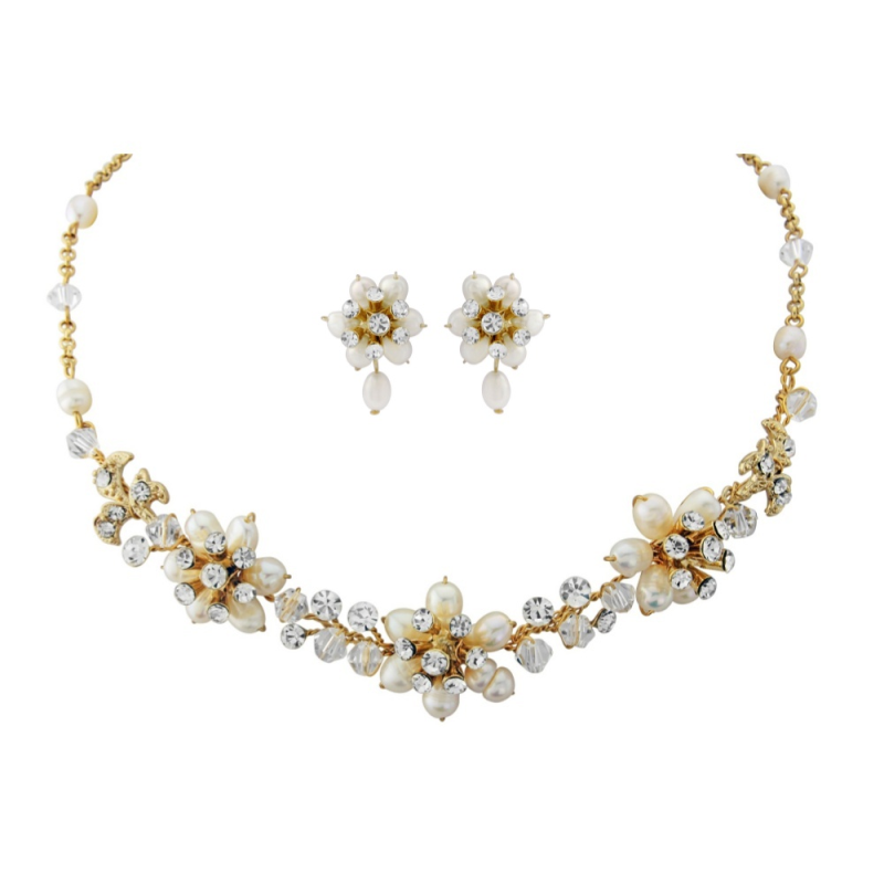 Exquisite Pearl Necklace Set - 14K GOLD NK10 - SASSB