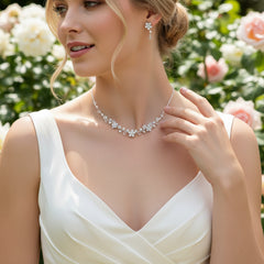 Pretty Pearl Necklace Set - SASSB - SILVER NK11