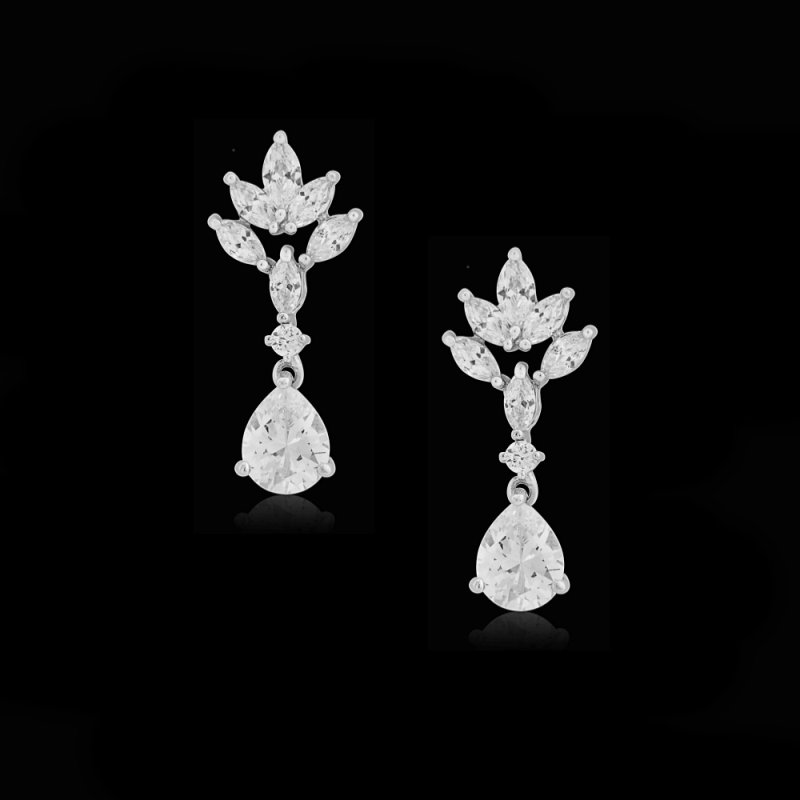 Cubic Zirconia Collection - Silver Screen CZ Earrings - CZER370