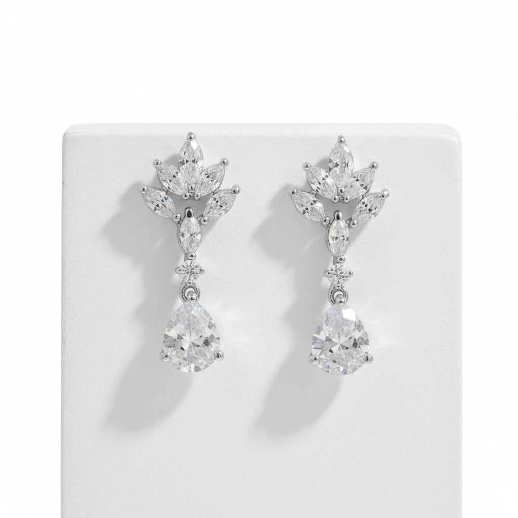 Cubic Zirconia Collection - Silver Screen CZ Earrings - CZER370