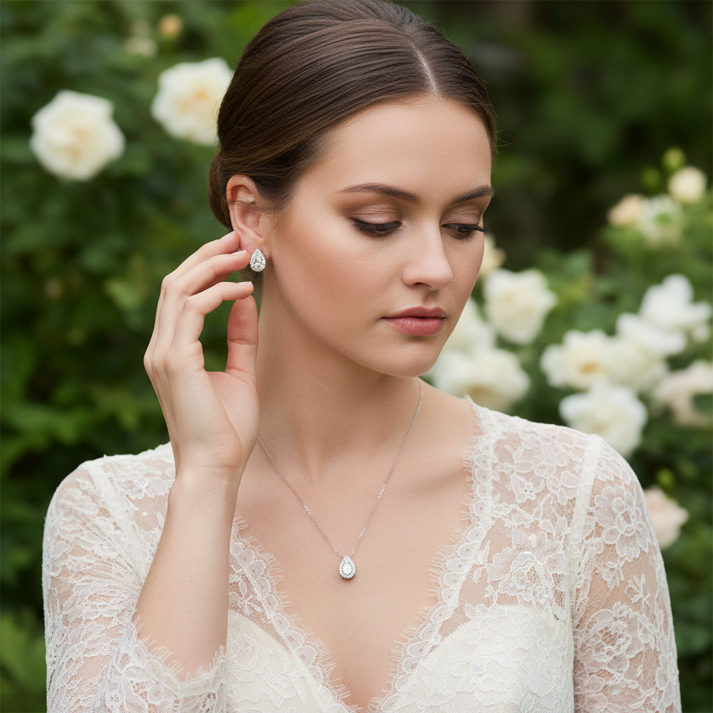 CUBIC ZIRCONIA COLLECTION - Dainty Gem Necklace Set - CZNK34