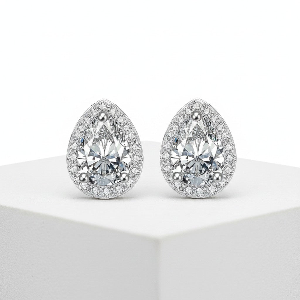 Cubic Zirconia Collection - Dainty Gem Earrings -CZER371