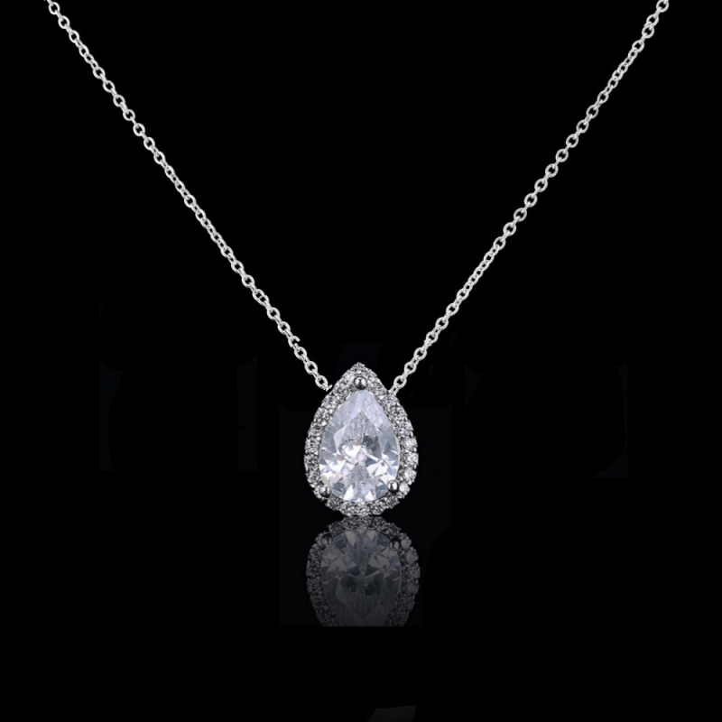 Cubic Zirconia Collection- Dainty Gem Necklace - CZNK35