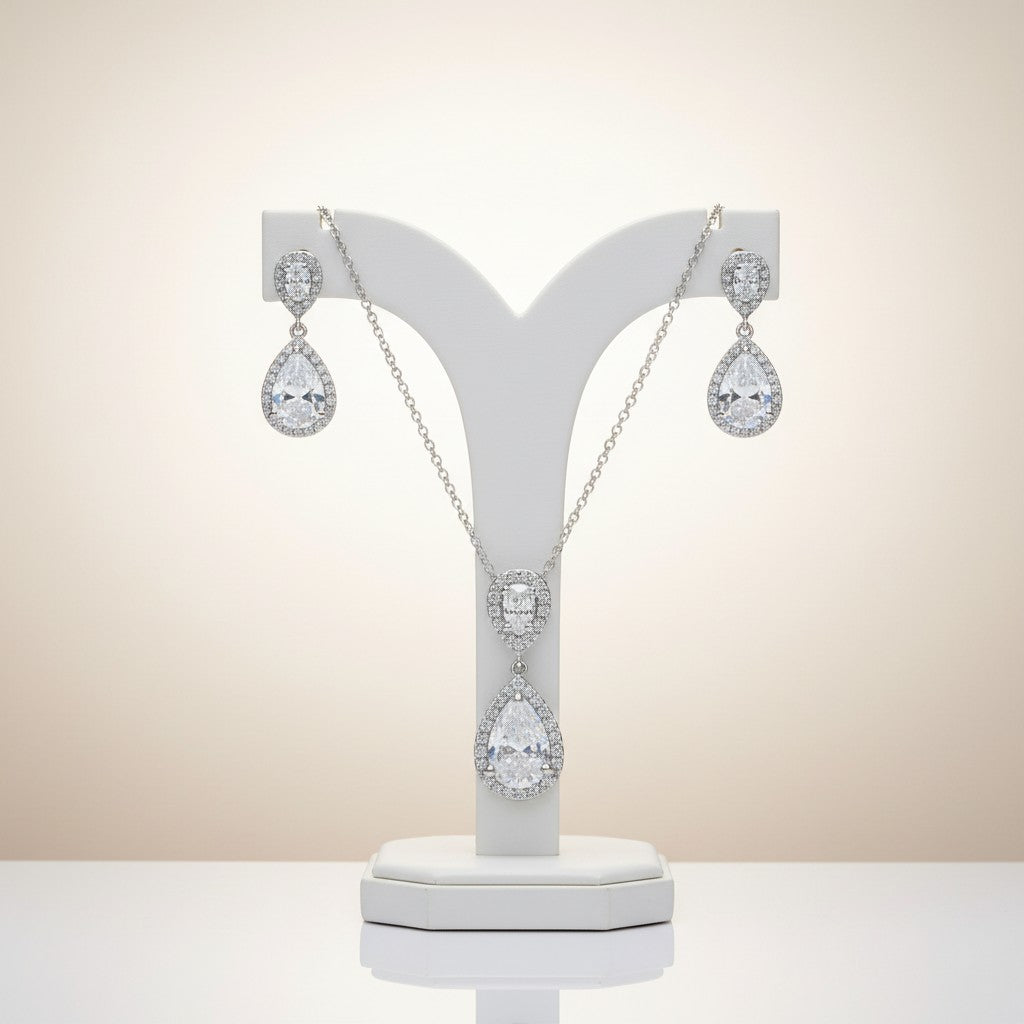Cubic Zirconia Collection - Chic Necklace set - CZNK36