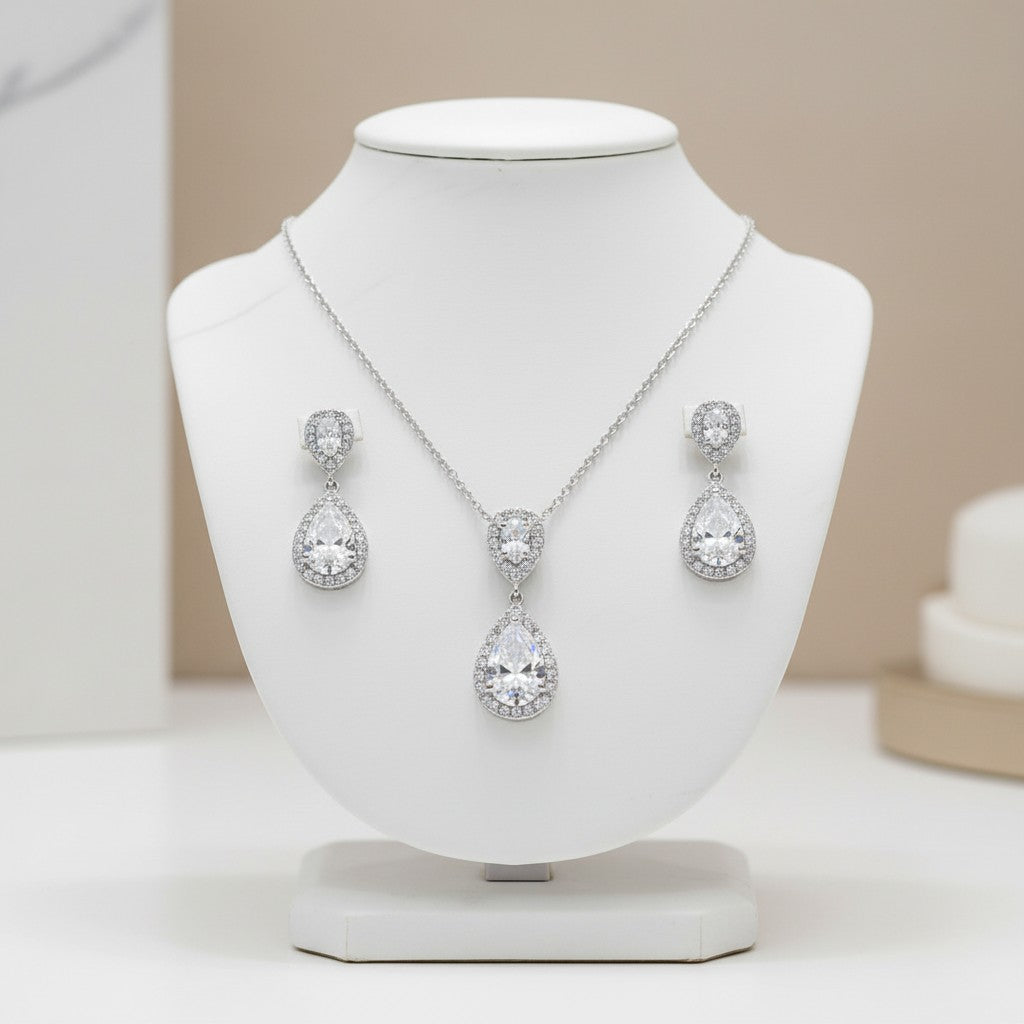 Cubic Zirconia Collection - Chic Necklace set - CZNK36