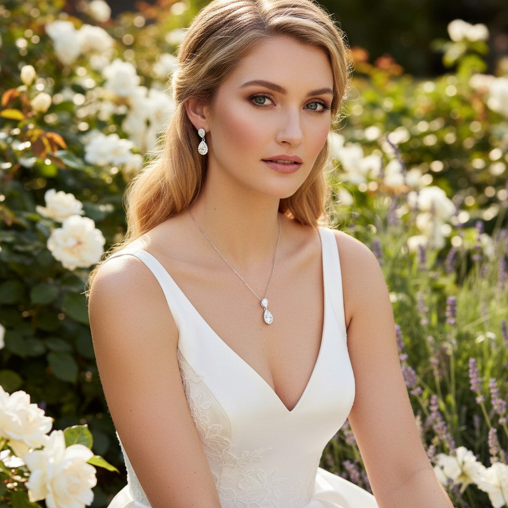 Cubic Zirconia Collection - Chic Necklace set - CZNK36