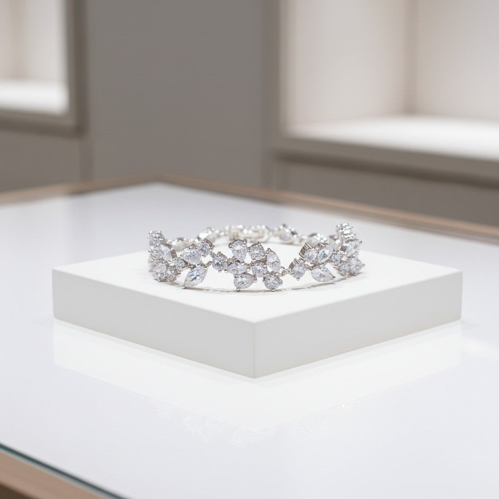Cubic Zirconia Collection - Glitzy Sparkle Bracelet - CZBRA14