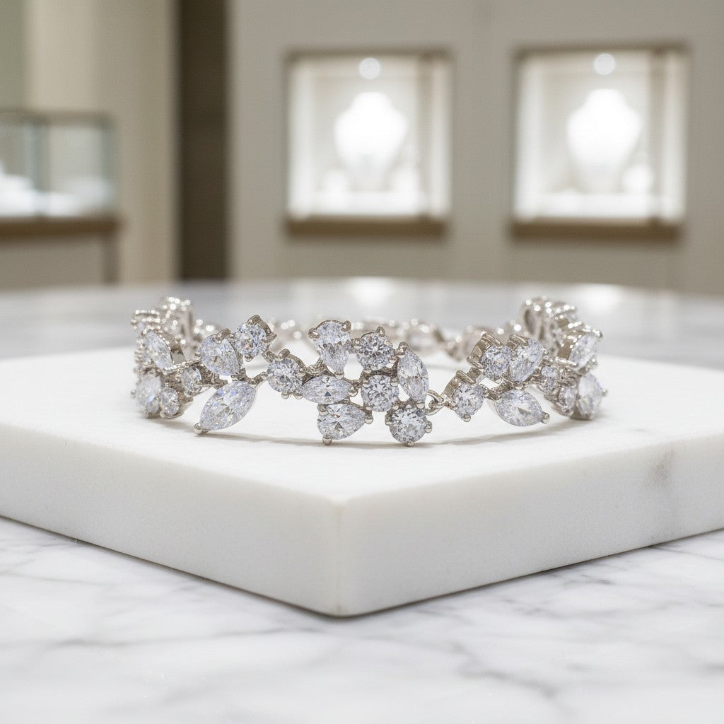 Cubic Zirconia Collection - Glitzy Sparkle Bracelet - CZBRA14