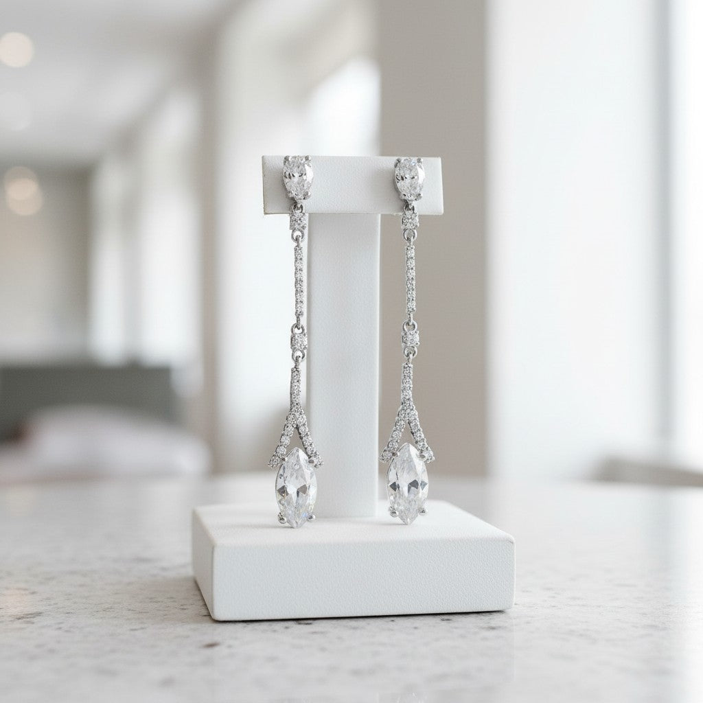 Cubic Zirconia Collection - Dainty Sparkle Earrings - CZER374
