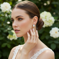 Cubic Zirconia Collection - Chic Pearl Earrings - CZER375