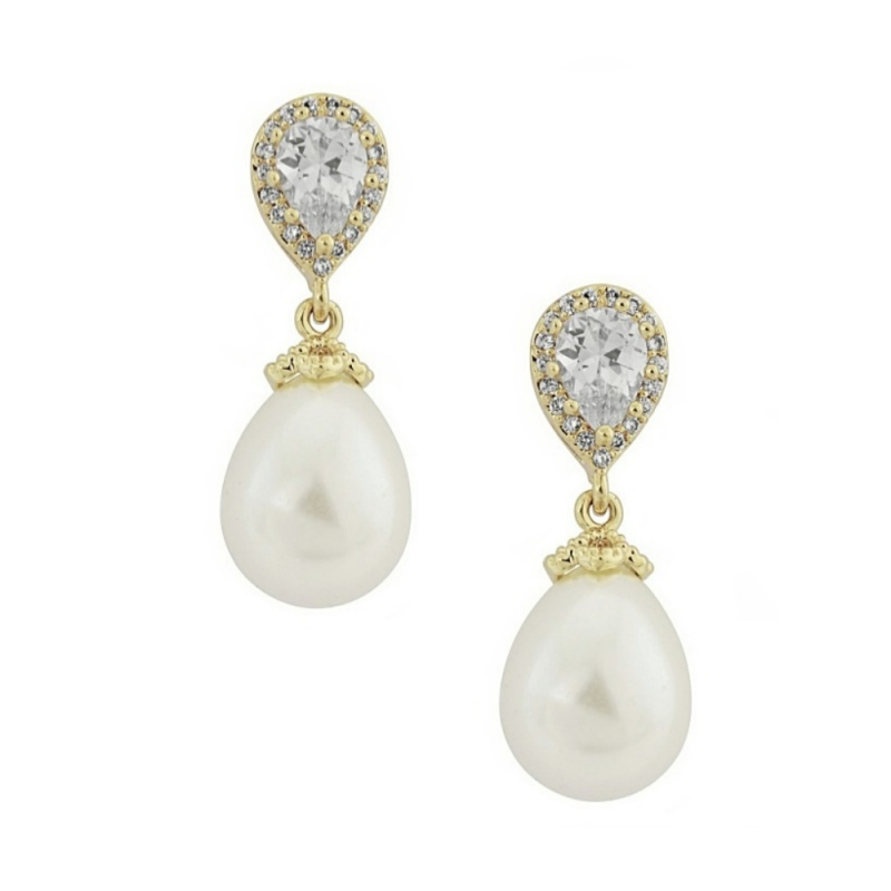 CUBIC ZIRCONIA COLLECTION - PRECIOUS SHIMMER EARRINGS - GOLD  ER325