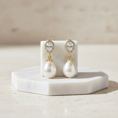 CUBIC ZIRCONIA COLLECTION - PRECIOUS SHIMMER EARRINGS - GOLD  ER325