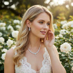 Cubic Zirconia Collection - Exquisite Sparkle Necklace Set -CZNK46