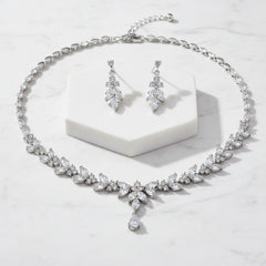 Cubic Zirconia Collection - Exquisite Sparkle Necklace Set -CZNK46