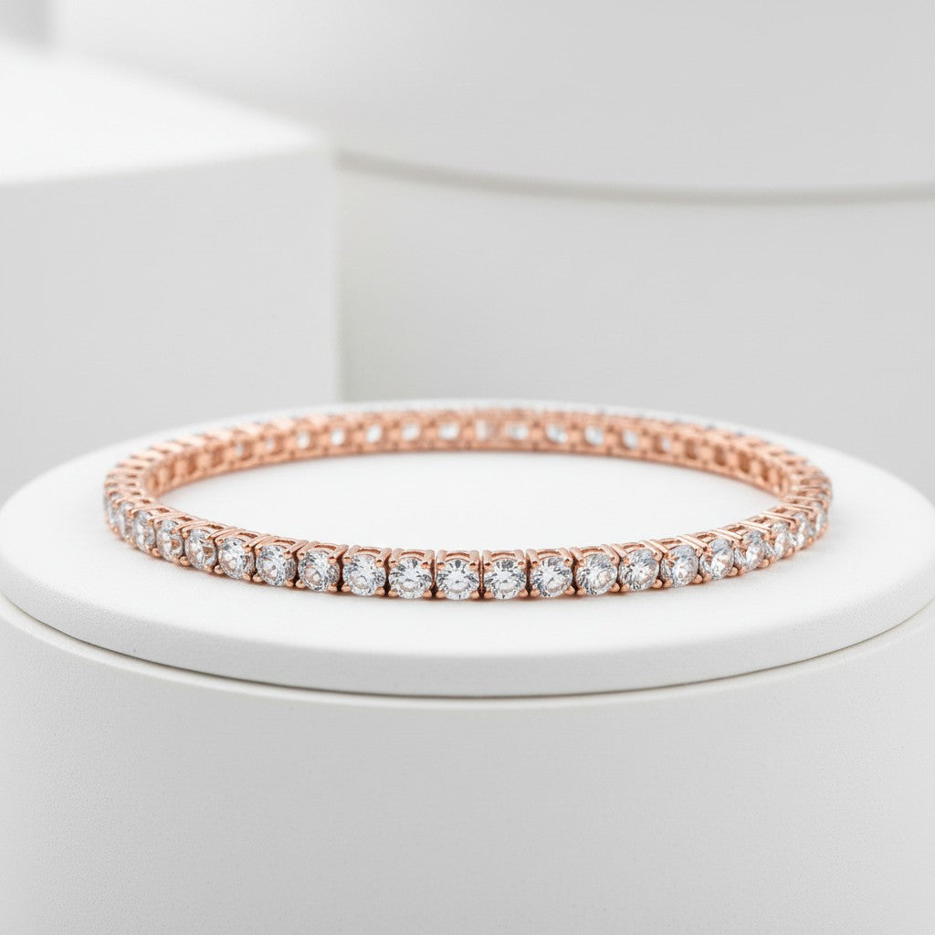 CUBIC ZIRCONIA COLLECTION - SIMPLY CHIC TENNIS BRACELET ROSE GOLD- BRA2