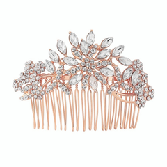CRYSTAL EXTRAVAGANCE HAIR COMB - ROSE GOLD - HC148