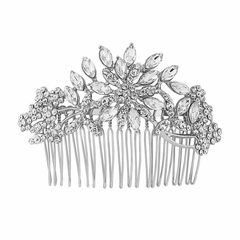 CRYSTAL EXTRAVAGANCE HAIR COMB - Silver - HC149
