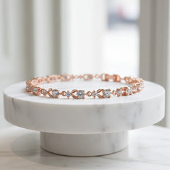 Cubic Zirconia Collection - Chic CZ Tennis Bracelet - Rose Gold - CZBRA17