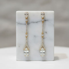 CUBIC ZIRCONIA COLLECTION - GOLD DAINTY SPARKLE EARRINGS - CZER374