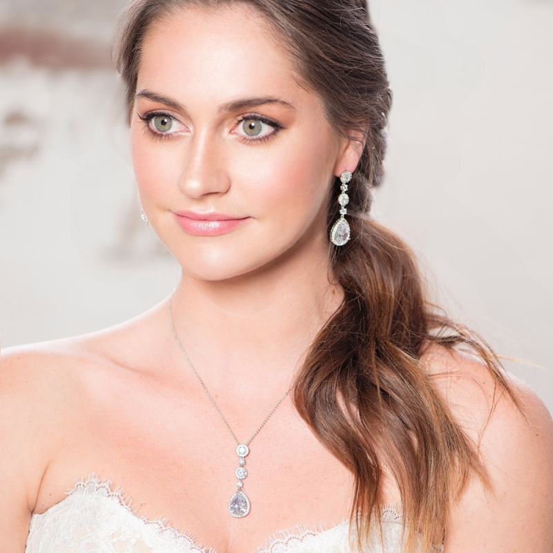 CUBIC ZIRCONIA COLLECTION - ETERNALLY CRYSTAL NECKLACE (ROSE-GOLD) - NK7 RG