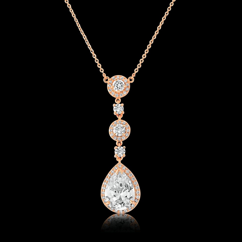 CUBIC ZIRCONIA COLLECTION - ETERNALLY CRYSTAL NECKLACE (ROSE-GOLD) - NK7 RG