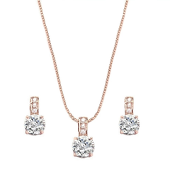 Cubic zirconia collection - Delicate Shimmer Necklace Set CZNK49 RG