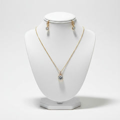 CZ COLLECTION - CLASSIC CRYSTAL NECKLACE SET - CZNK18 GOLD