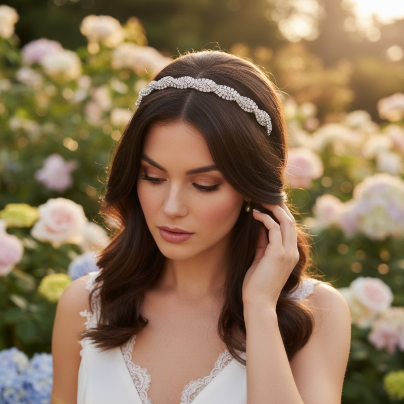 ATHENA COLLECTION - CRYSTAL TWIST HEADBAND - SILVER