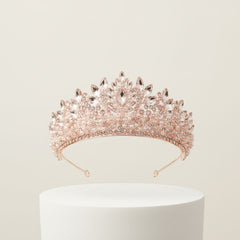 CUBIC ZIRCONIA COLLECTION - LUXE STATEMENT TIARA - AHB257 PINK