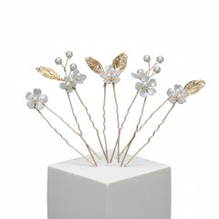 ATHENA COLLECTION - CHIC FLOWER HAIR PINS - SET