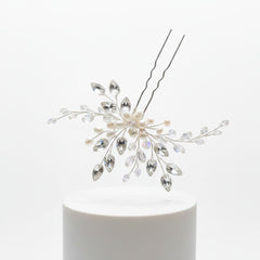 ATHENA COLLECTION - LUXE PEARL HAIR PIN - PIN84 SILVER