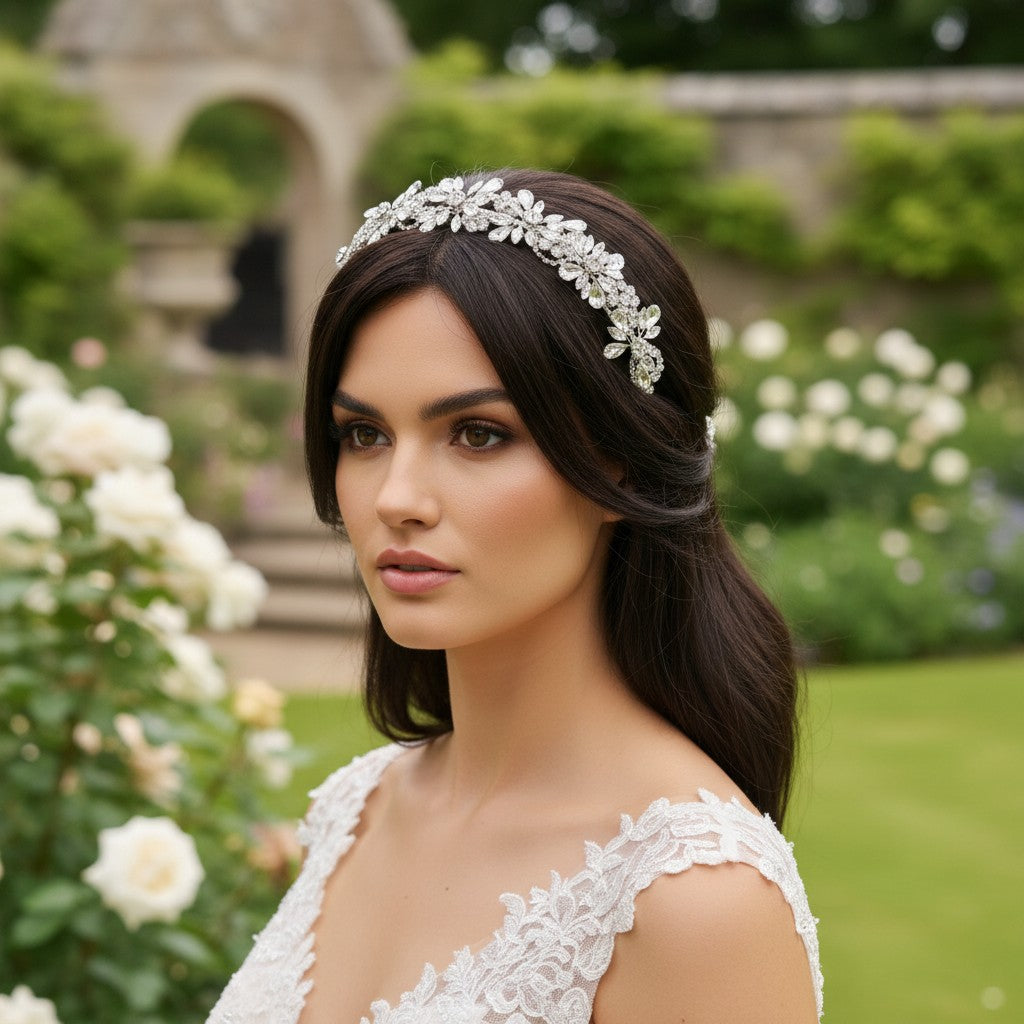 ATHENA COLLECTION - CRYSTAL LUXE HEADBAND - AHB258 SILVER
