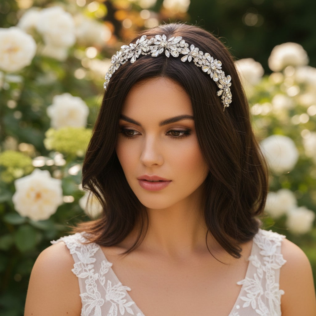 ATHENA COLLECTION - CRYSTAL LUXE HEADBAND - AHB258 SILVER